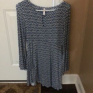 Blue and white design dress